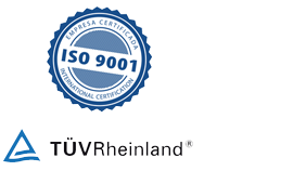 Selos ISO 9001 e TÜV Rheinland exibidos no site antigo